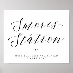 S'mores-station Chic Bröllopsdusch eller Bröllop s Poster