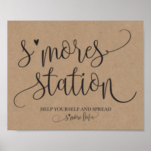 Smores Station Favor Party Signage Poster