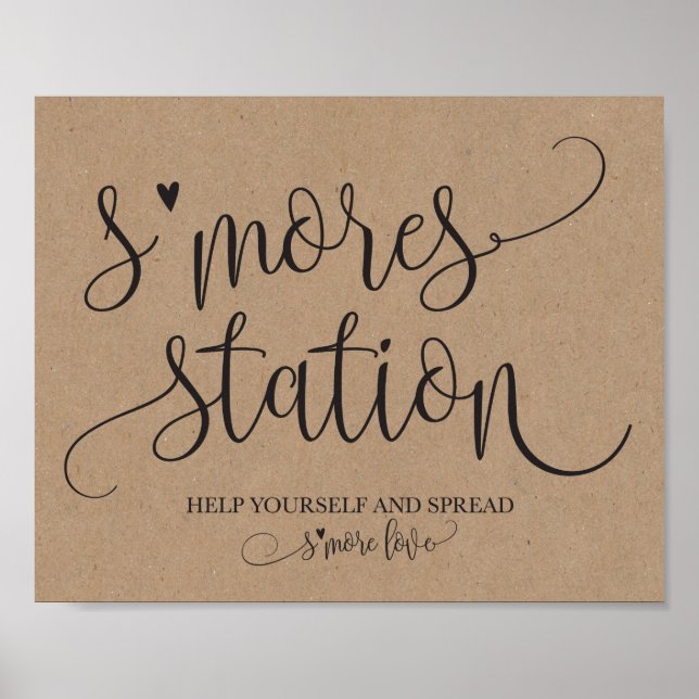 Smores Station Favor Party Signage Poster (Framsidan)