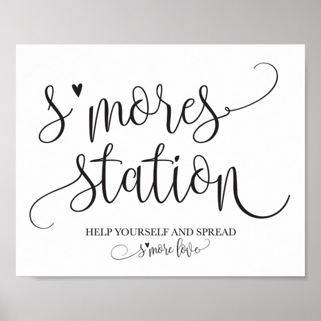 Smores Station Favor Party Signage Poster (Framsidan)
