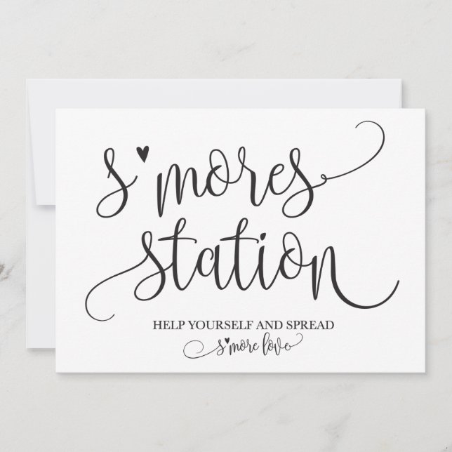 S'mores-stations favör-partysignering inbjudningar (Framsida)