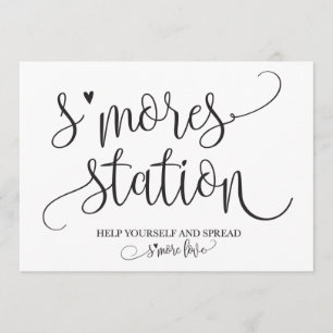 S'mores-stations favör-partysignering inbjudningar