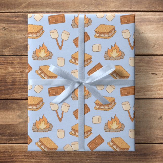 S'mores Vintage Camping Marshmallow Brasa Camping Presentpapper (Skapare uppladdad)