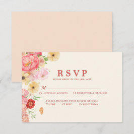 Smöret av Blommigt av vattenfärg gult Bröllop OSA Kort