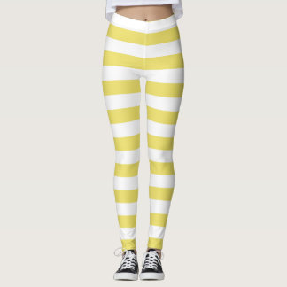 Smöret och det vita vågrät färg stripe leggings