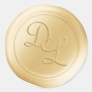 Smörets Gult 2 Brev Monogram Vax sätesförslutninga Runt Klistermärke