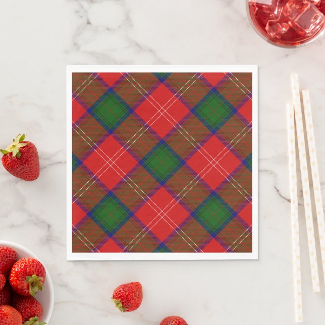 Smörfärgad grönt av Chisholm tartan Pappersservett (Insitu)