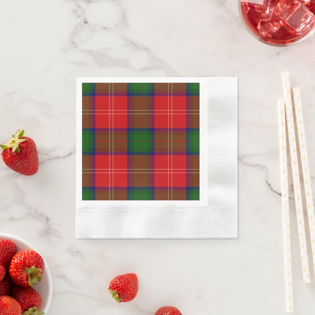 Smörfärgad grönt av Chisholm tartan Pappersservett (Insitu)