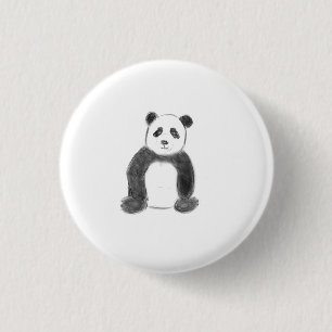 Smörfärgad och vit pandasketch knapp