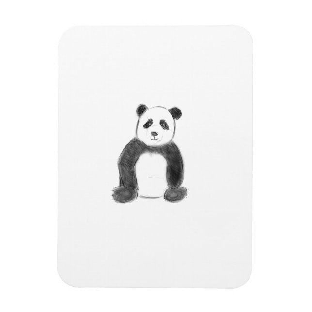 Smörfärgad och vit pandasketch magnet (Vertikal)