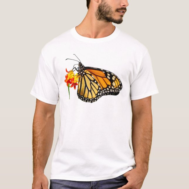 Smörfjäril för isolerad monarch tee shirt (Framsida)