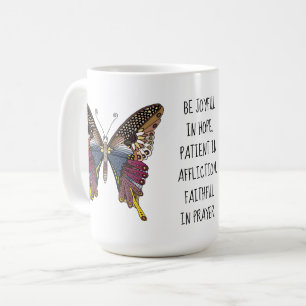Smörfjäril med romer 12:12 kaffemugg