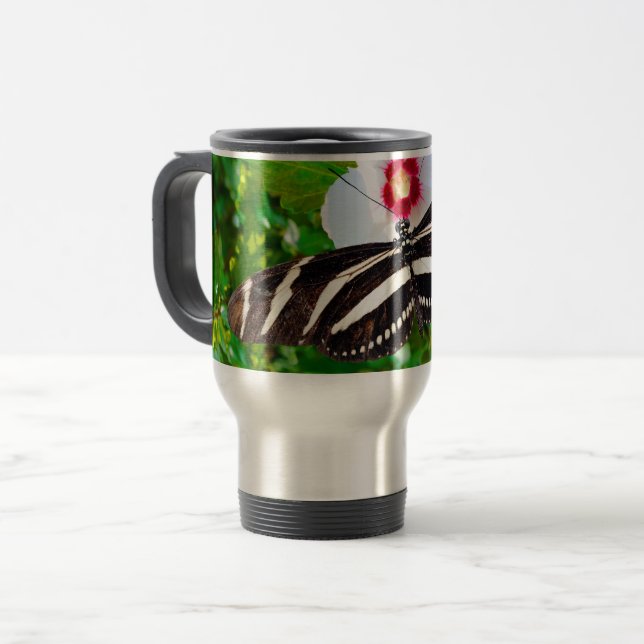 Smörfjäril på Hibiscus Red Heart Resemugg (Framsida vänster)