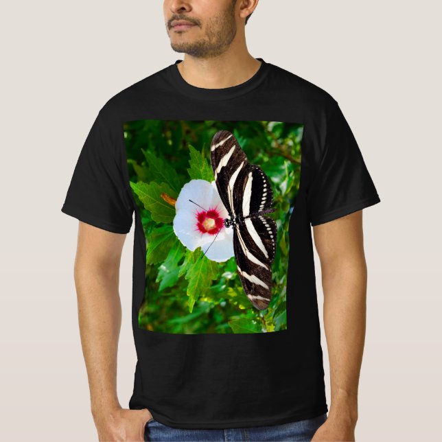 Smörfjärilsmusslor på Hibiscus Red T-Shirt (Framsida)