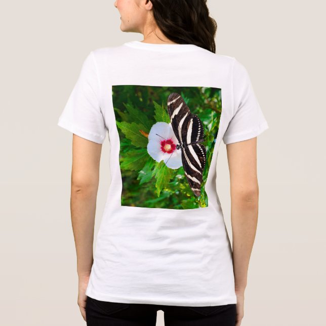Smörfjärilsmusslor på Hibiscus Red T-Shirt (Baksida)