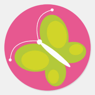 Smörflugan [kalk + rosa] runt klistermärke