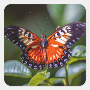 Smörflygdekalen visar vackert färg fyrkantigt klistermärke