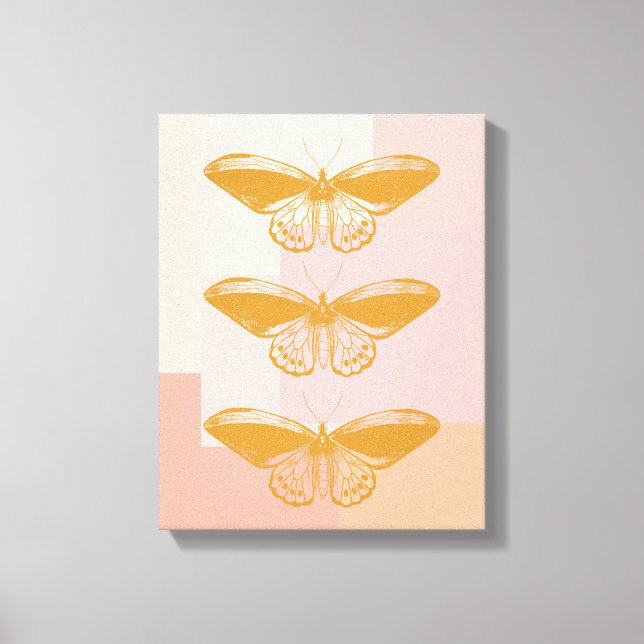 Smörflygets natur Illustration i Rosa | Cute Canvastryck (Framsida)