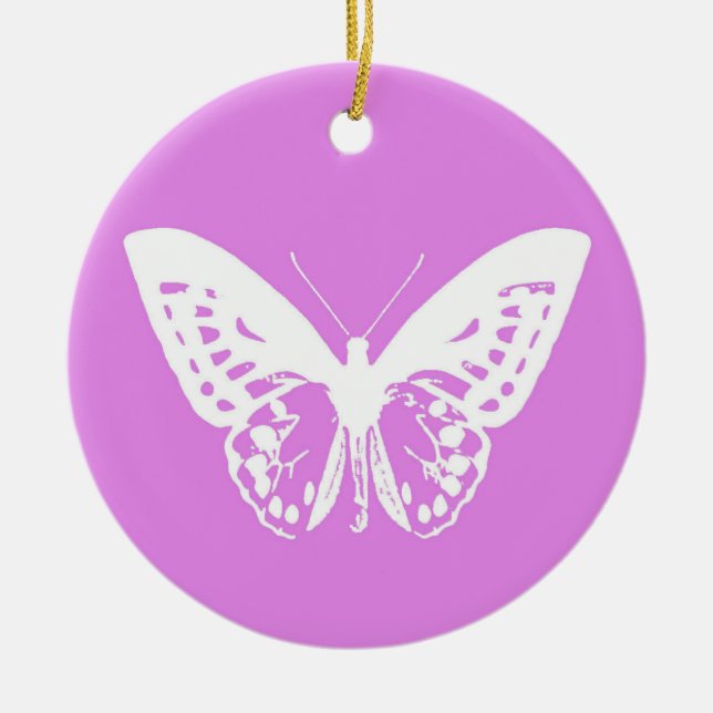 Smörflygsketch, orkidé och vit julgransprydnad keramik (Framsidan)