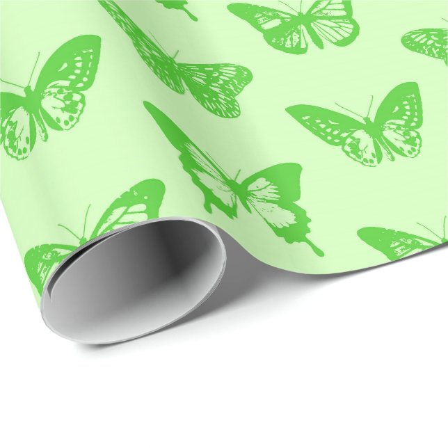 Smörflygskiss, kalkgrön presentpapper (Rullad Hörn)
