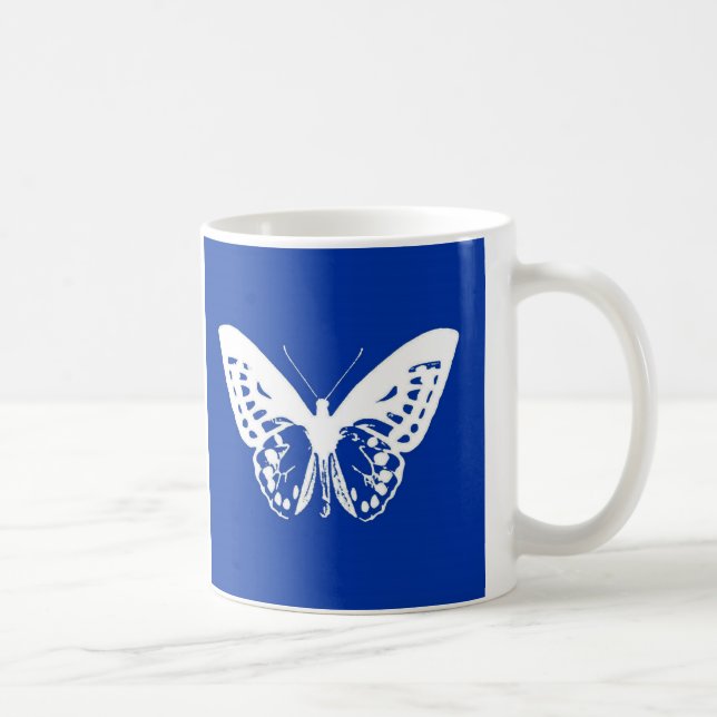 Smörflygskiss, koboltblå och vit kaffemugg (Höger)