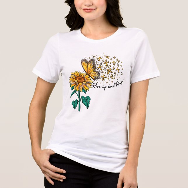 Smörflygskript för inspirationssolrosblomma t shirt (Framsida)