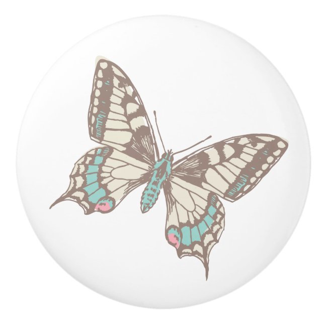 Smörflygsvanssketterad konsthandduk knopp (Framsidan)