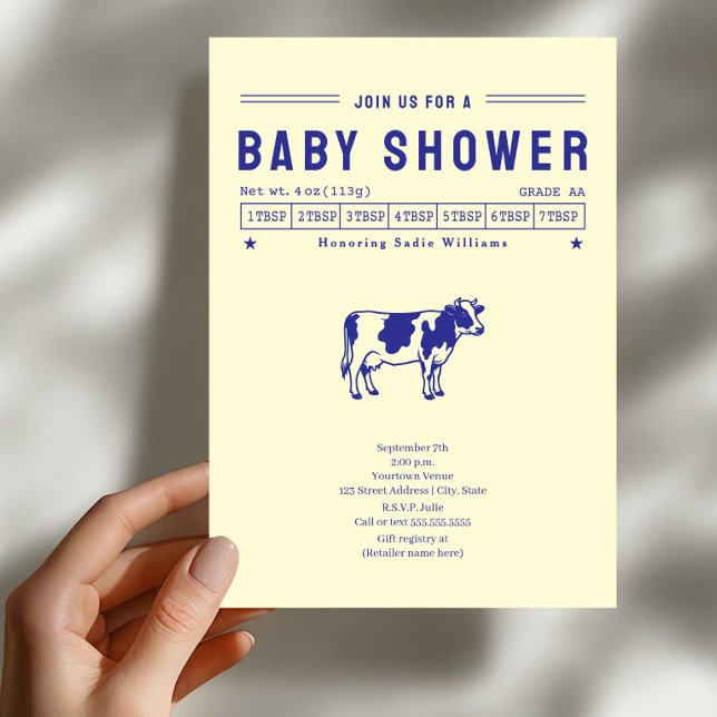 Smörgås Ko Baby Shower Inbjudningar (Skapare uppladdad)