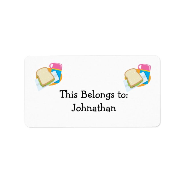 Smörgås- och lunchvektordesign adressetikett (Framsidan)