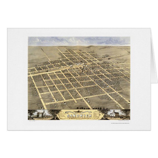 Smörgås panorama- karta för IL - 1869 Hälsningskort (Framsidan Horizontal)