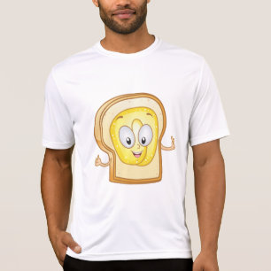 Smörgast Tecknad Karaktär Glad Bröd T Shirt