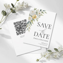 Smörgul akvarellblomma Save The Date