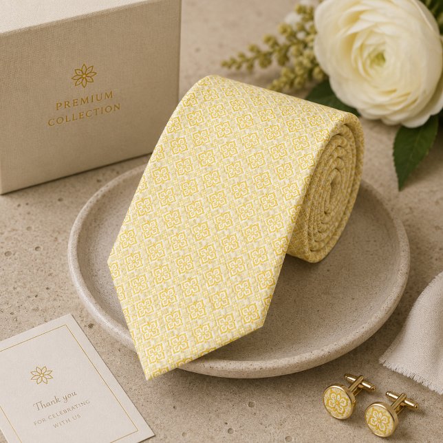 Smörgul Elfenbensfärgad Mikro-Jacquard Slips (Skapare uppladdad)