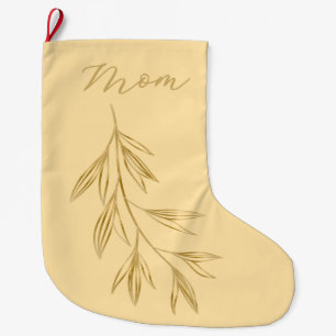 Smörgul med guldbild blad namngiven stor julstrumpa