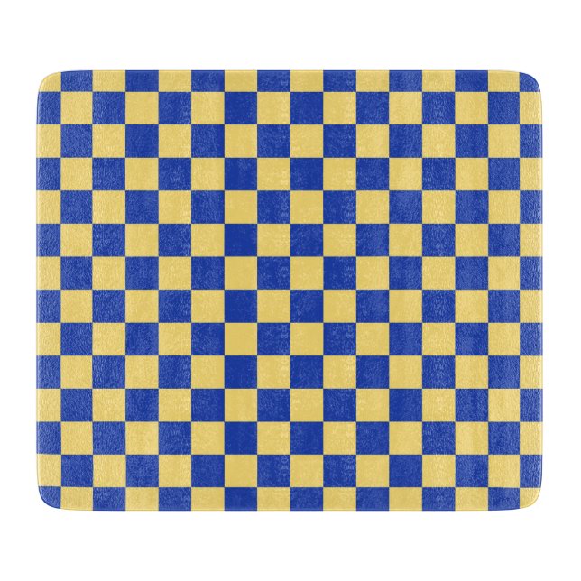 Smörgul och blå rutig brädmönster (Framsidan)