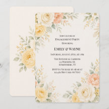 Smörgul persikabeige blomsterbröllop fest