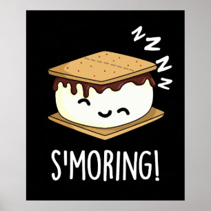 Smoring Roliga Smore-ordlekar Mörk bakgrund Poster