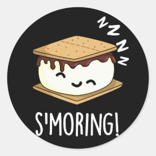 Smoring Roliga Smore-ordlekar Mörk BG Runt Klistermärke