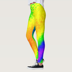 Smörjade regnbågsfärger leggings