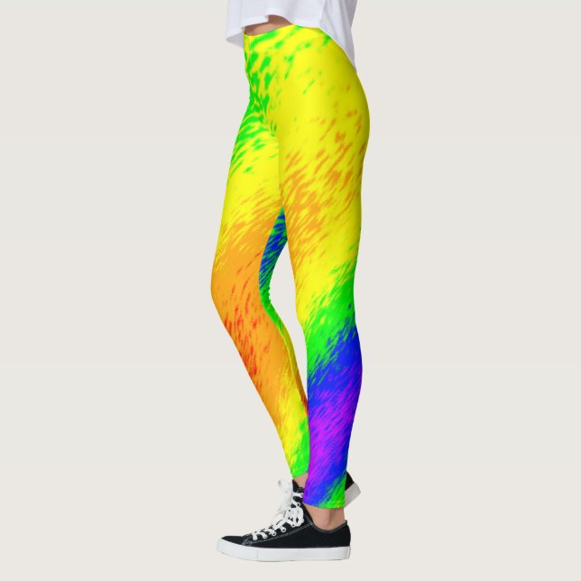Smörjade regnbågsfärger leggings (Vänster)