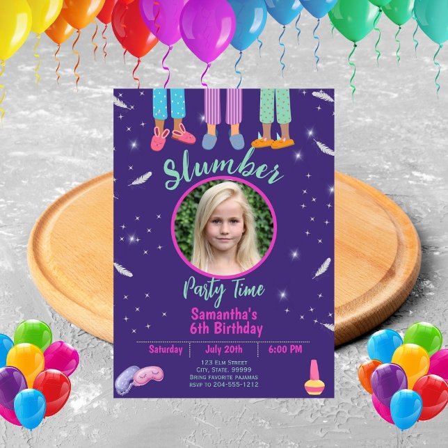 Smörjare Party Sleepover Birthday-inbjudan Inbjudningar (Skapare uppladdad)