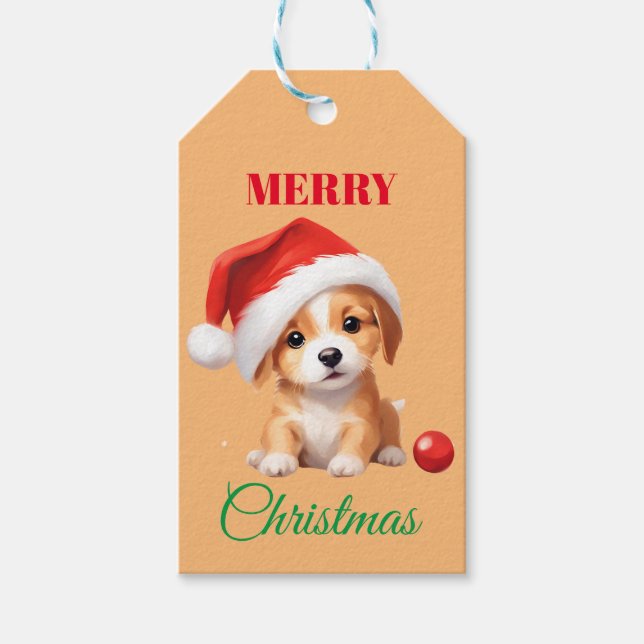 Smörjdjur vintervalpen, Hund jultomten Presentetikett (Framsidan)