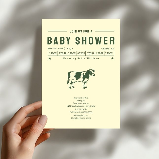 Smörko Neutral Baby Shower Inbjudningar (Skapare uppladdad)