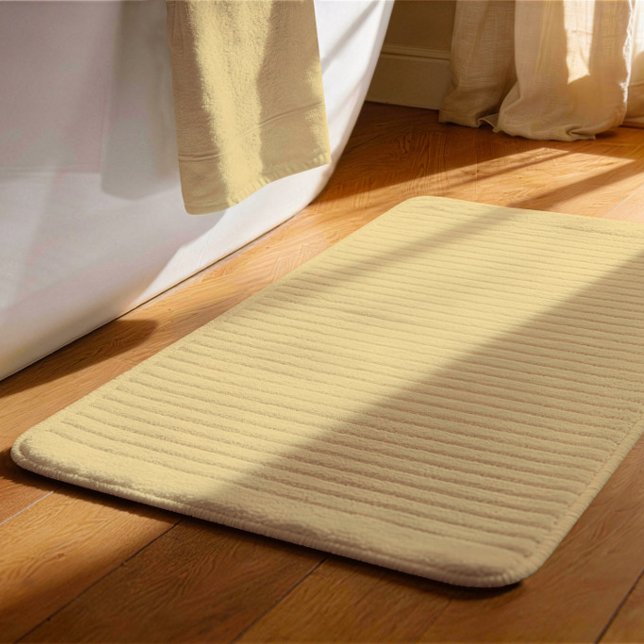 Smörkräm Färg Minimalistisk Mjuk Pastell Gul  Badrumsmatta (A Buttercream solid color bath mat)