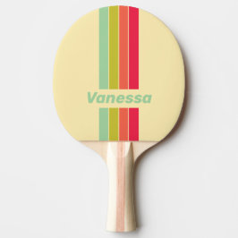 Smörkräm Viska Pin Randig med Namn Pingisracket