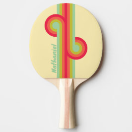 Smörkräm Viska Randig Slinga med Namn Pingisracket