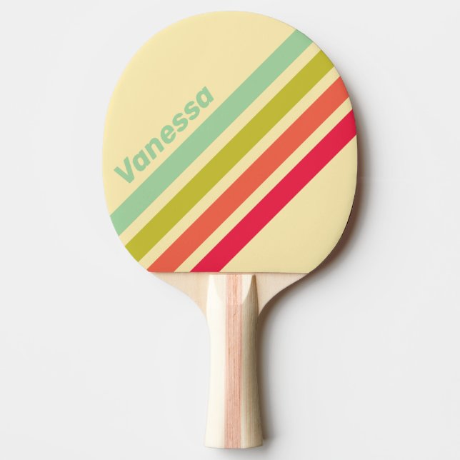 Smörkräm Viskande Vinklad Randdekor med Namn Pingisracket (Framsidan)