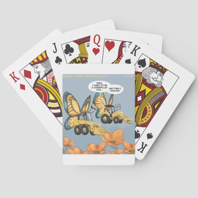 Smörlarv Rolig Fjäril Spel Kort (Baksidan)