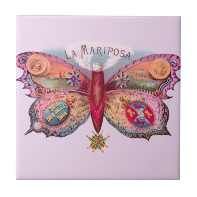 Smörofécigarrer Antique Painting Reklam Kakelplatta (Framsidan)