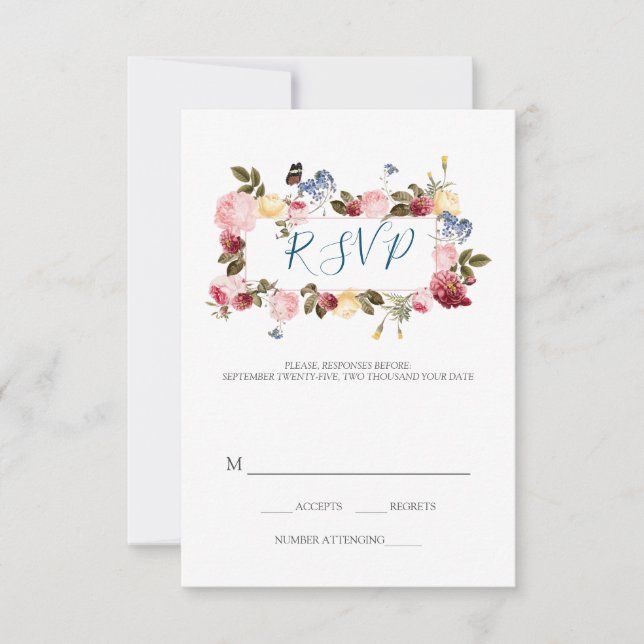 Smöroflugor och färgade blommor OSA kort (Framsida)